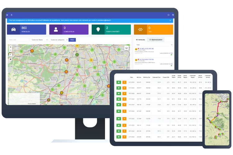 application et installation de géolocalisation et gestion de flotte