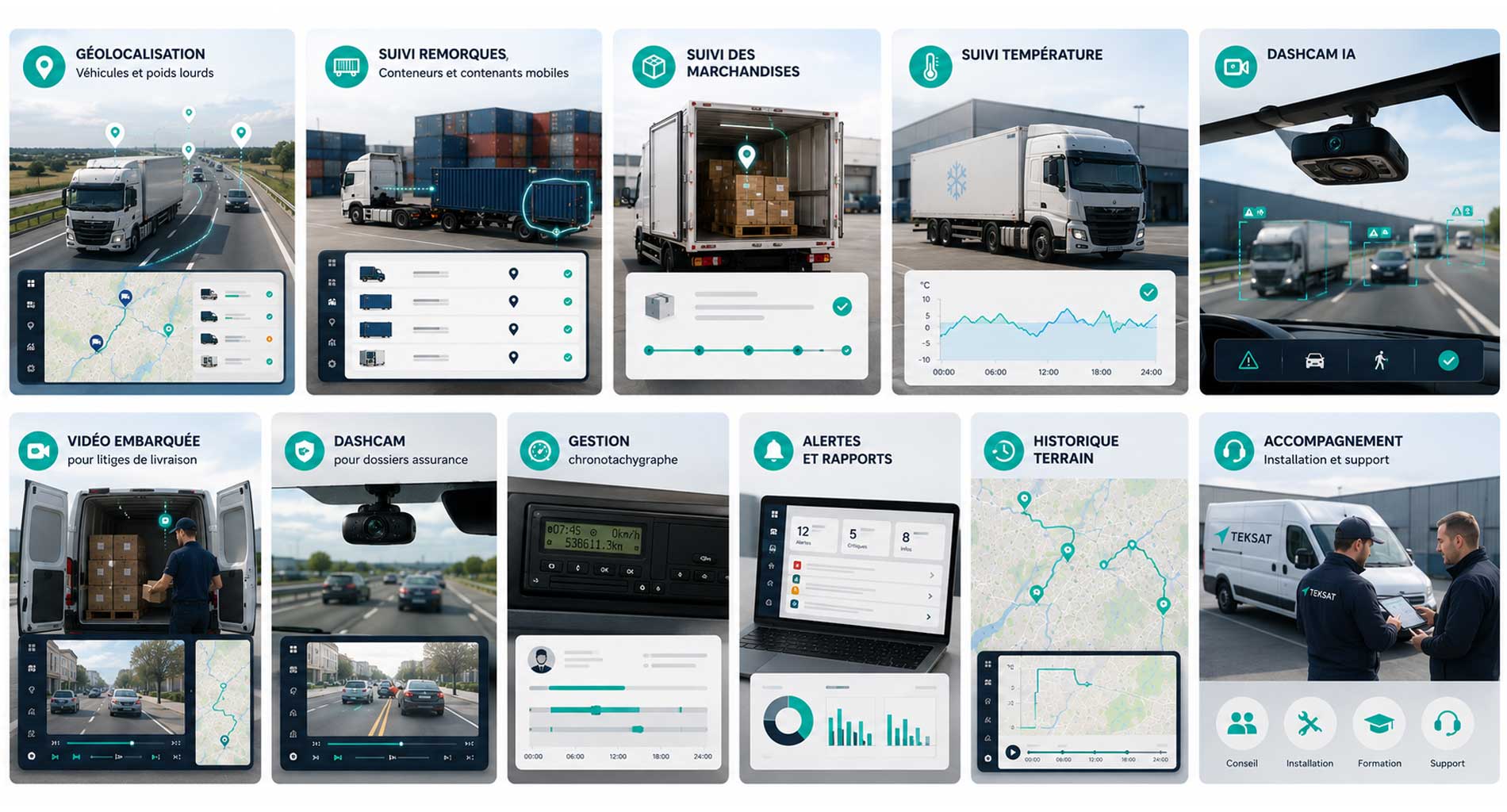fonctionnalités logiciel teksat pour le suivi logistique et distribution - version mobile